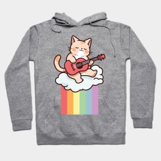 Rainbow Cat Ukulele on Clouds - It's Gonna Be Uke Hoodie